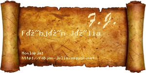 Fábján Júlia névjegykártya