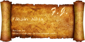 Fábján Júlia névjegykártya
